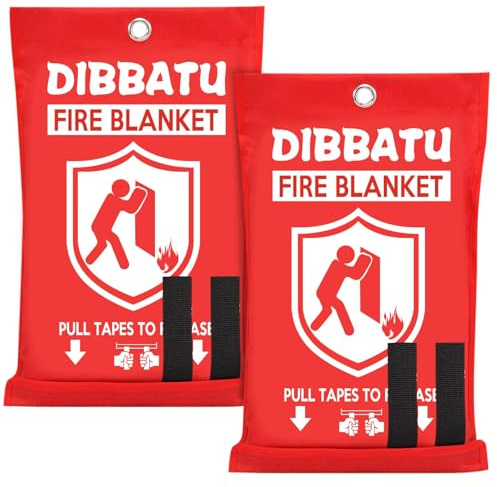 DIBBATU Fire Blanket for Home and Kitchen, Fire Blankets Emergency for Home, Emergency Fire Retardant Blankets for House, Fireproof Blanket Welding Blanket for Kitchen,Fireplace, Grill, BBQ