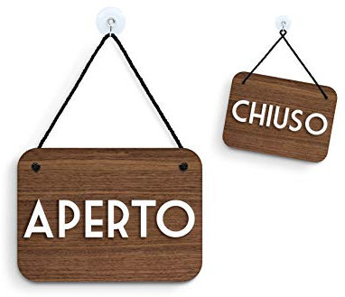 SIGNS - Retrò Vintage Cartello Aperto/Chiuso, a rilievo [OC14] Elegante cartello aperto chiuso per porta vetrina ingresso di Bar, Pub, Ristoranti o Negozi