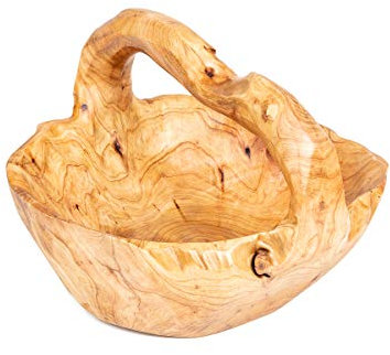 Asian Home Holzkorb, handgefertigt, natürliches Wurzelholz, für Obst, Brot, Süßigkeiten oder Potpourri und dekorative Akzente