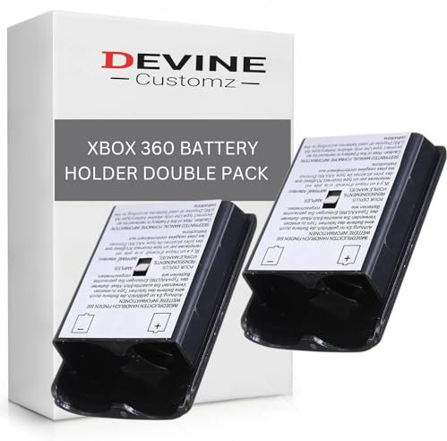 DevineCustomz® 2 Pack Black Xbox 360 Controller Battery Pack Rear Battery Cover Holder For Microsoft Wireless