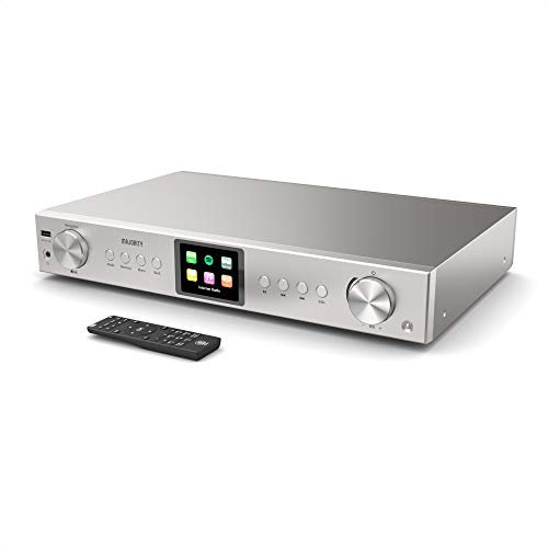 Radio Internet Wifi | Spotify Connect, Bluetooth, DAB Radio, FM | Sintonizzatore DAB HiFi con Telecomando, USB, AUX | Lettore di Rete Audio Hi-Fi, Radio Stereo | Majority Fitzwilliam Streamer Hifi