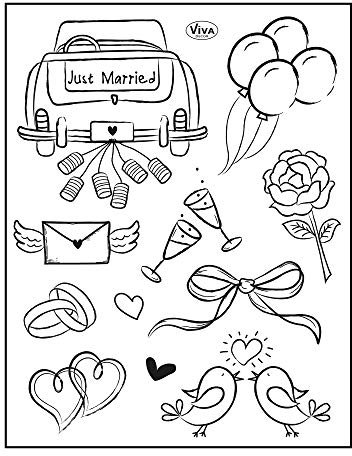 Viva Decor Silikon-Stempel 'Just Married' - Transparente Clear Stamps - DIY Dekoration Stanzen - Stempel Prägung - Designed in Germany