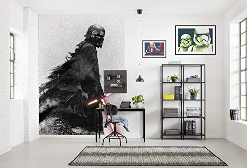 Komar DX4-074 Star Wars Kylo Vader Shadow Papier peint photo non tissé pour chambre d'enfant Noir/blanc 200 x 280 cm Largeur 50 cm