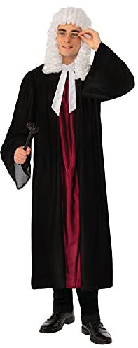 Bristol Novelty AC223X Richterrobe, Kostüm, Herren, schwarz, rot, Größe XL Halloween