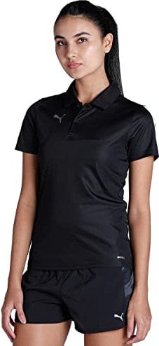 PUMA Damen Teamliga Sideline Polo W Shirt, Puma Black-puma White, M EU
