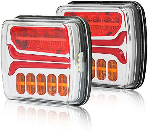 AGRISHOP LED Rückleuchten Anhänger Set 12/24V,2PCS LED Anhänger Heckleuchten Leuchten,Rücklicht Anhänger led PKW Wohnwagen Wasserdicht Anhängerbeleuchtung,led Dynamische Rückleuchten Anhänger E-Mark