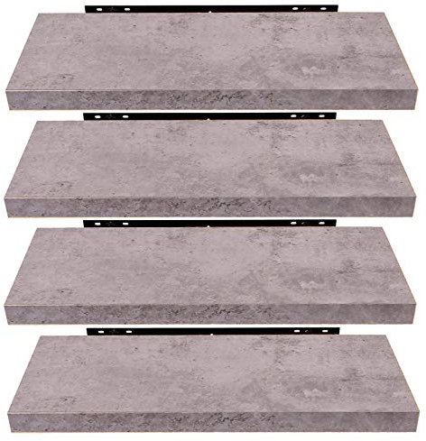 EUGAD Wandregal Wandboard 4er Set Hängeregal Holz Board Modern Grau 60x22,9x3,8cm 0143QJ-4