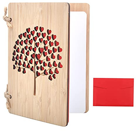 Handgemachte Holzgrußkarte, 15*11*1cm, baumförmige Laserschneid-Einladungskarte, Segensgeschenkkarte, geeignet für Valentinstag, Muttertag, Jubiläum und andere Feste