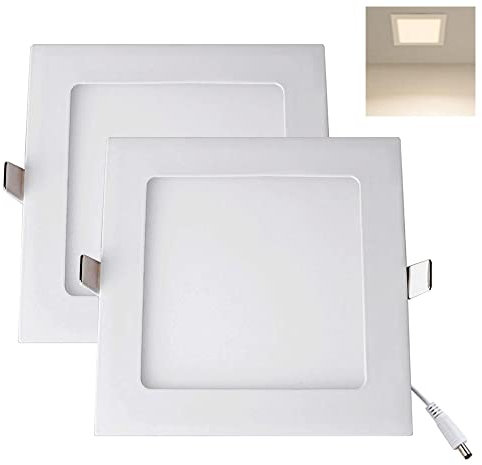 YULIN SUN® LED Downlight, 15W x 2 Stück Deckenleuchte Einbau Quadratisch, Warmweiß 3000K, Abmessung 9 mm x 190 mm, Treiber Inklusive