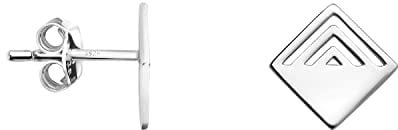 SOFIA MILANI - Boucles d'Oreilles pour Femme en Argent 925 - Clou d'Oreille en Forme de Rectangle - E1412
