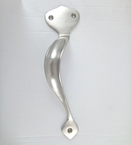 Ironmongery Solutions® Victorian Pull Handle for Doors, Front Door Pull Handle, D Handle, Pull Door Furniture, Gate Handle, Bedroom Door Handle, Office Door Handle in Satin Nickel Finish 202x46mm
