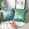 Artscope 2er Set Vögel Blume Muster Kissenbezüge 45x45cm, Weiche Faux Seide Kissenhüllen Kissen Fall für Sofa Auto Schlafzimmer, Blauer See