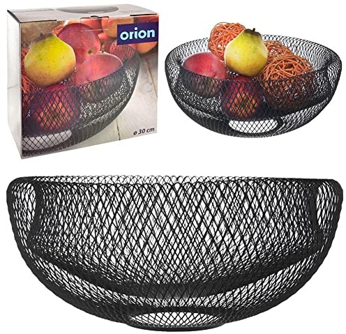 orion group Panier à fruits et légumes en métal | Bol industriel LOFT noir | Double paroi | 30 cm