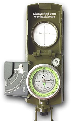 Sport Outdoor Kompass Oliv personalisiert mit Wunschgravur und Tasche Dein Name und Text Geschenkidee Jagd Wandern Camping Rad Military grün