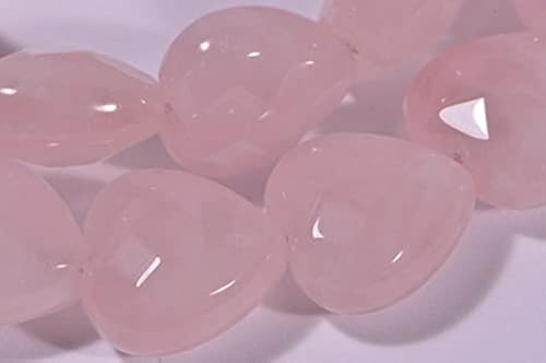 LKBEADS Rose Quartz Faceted Heart Beads 15mm 2 Beads Natural Gemstone Beads Jewelry Making Supplies