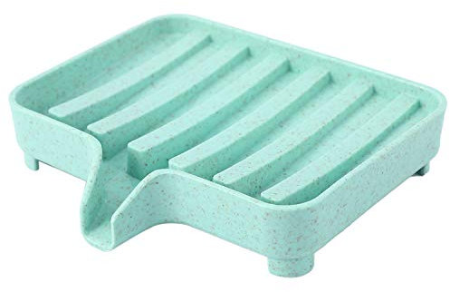 ZHOUL Soporte para esponja, estante de almacenamiento, bandeja de jabón, 1 unidad, bandeja para jabón de ducha, herramientas, jabonera, soporte para platos, color verde