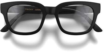 LONDON MOLE Brillen | Heikle Lesebrille | Rechteckige Gläser | Coole Leser | Stilvolle Lesebrille | Herren Damen Unisex | Federscharniere | Mattschwarz | +2,5 Vergrößerung