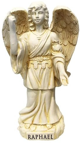 Angel Star Erzengel Raphael Statuette für drinnen und draußen, elfenbeinfarben, 11,4 cm