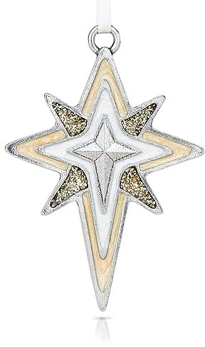 Danforth Star of Bethlehem Weihnachtsschmuck aus Zinn, hell, funkelnd, christlich, handgefertigt in den USA, feines Zinn, 5,1 cm hoch x 4,8 cm breit