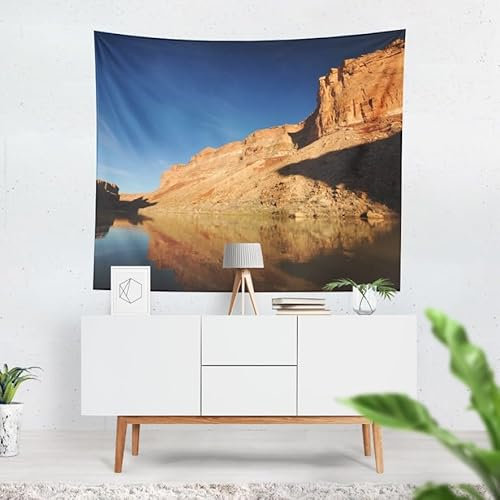 UNZYE Wandbehang Foto Wanddekoration Diele See Wandteppich Deko Wandtuch Dunkel 100x70cm