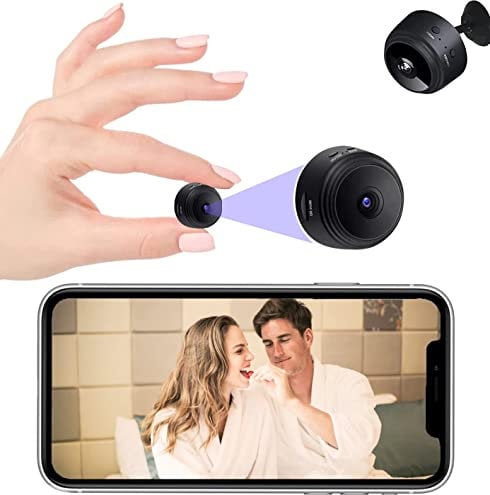 Caméra espion 1080p HD Mini caméra de sécurité cachée WiFi sans fil Micro Nanny Cam avec audio et vidéo – Vision nocturne Détection de mouvement Surveillance pour intérieur/maison (B)