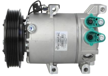 THERMOTEC A/C Kompressor für Klimaanlage Klimakompressor mit ID: VS12 Kältemittel: R134a PAG 46 mit 124mm Riemenscheibe 6-Rillen Kompatibel mit HYUNDAI i20 PB, PBT 977012K800 977012K000 977012K001