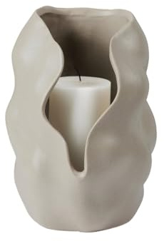 Broste Copenhagen - Hekla Kerzenhalter Ø 18,6 x H 24 cm, Dove Grey