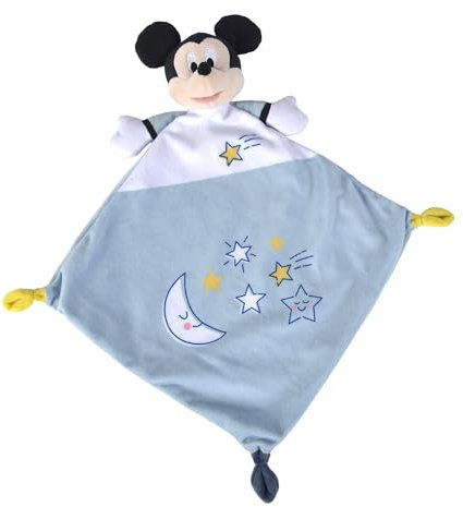 Simba Disney Mickey Mouse Schmusetuch, kuscheliges 30 cm x 30 cm großes süßes Kuscheltier für Babys, Sternenmuster