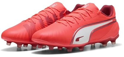 PUMA King Match FG/AG, Unisex Fussballschuh, Glowing RED-PUMA White-RED FIRE,
