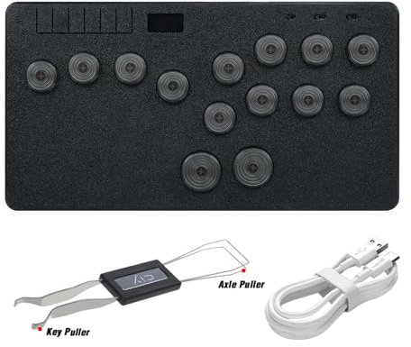 BITFUNX Gaming Keypad, Arcade Stick Ultra S 14Keys All-Button Leverless Controller - Supports SOCD & Hot Swap, Arcade Controller Street Fight for PC/PS3/PS4/PS5/Switch/Steam with Custom RGB & TURBO