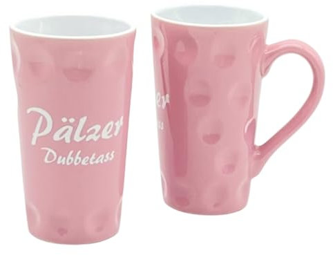 Pälzer Dubbetass 0,2 L rosa - Pfalz Dubbetasse mit Aufdruck