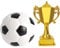 TOYANDONA Football Cake Toppers: Plastic Football Cake Decorations for Boys, Mini Soccer Trophy Cup Topper, Kids Sports Theme Birthday Party Supplies(Soccer +Trophy)