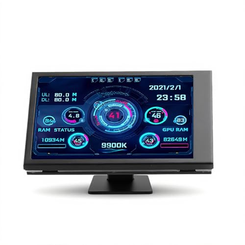 BONKZEBU 3.5in Computer Temperature Monitor IPS Display for PC CPU RAM Hard Disk Case Black ARGB