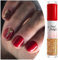 Red Nail Polish, Gold Glitter Nail Varnish, Flash Shiny Silver Double-Head Nail Varnish, Long Lasting Quick Dry Water Based No UV Nail Polish for Home DIY Nail Art Beauty (Red+Fine Flash Gold, 10ML)