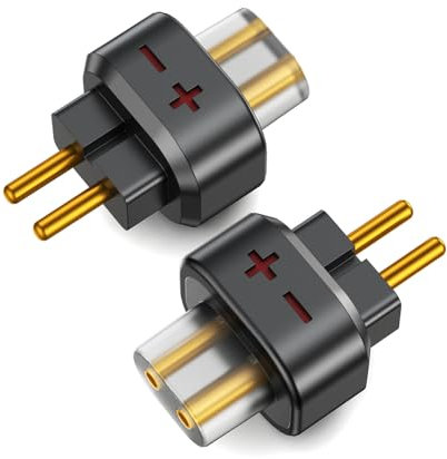 okcsc QDC auf 0,78 2-poliger Stecker-Adapter, funktioniert für 0,78/0,75 2-poliges Kabel verbunden mit Shuoer-Leiter/Singer/Solist/EJ07/Tape Pro/KZ: BA10/AS10/ZS10/ZSR/ZST/ED12/ES3/ES4/IM2, Schwarz
