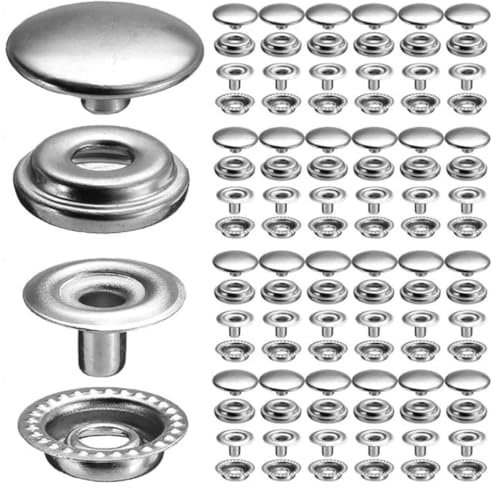 EIHI 20 Stück Druckknöpfe zum schrauben 10mm Druckknöpfe und Werkzeug, Kleidung Druckknopf mit Befestigungswerkzeug für Bootsabdeckungen Reparieren Von Segeltuch, NäHen,Planen Ersetzen
