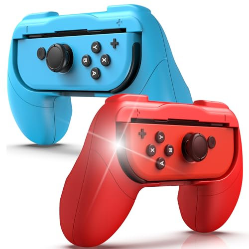 GAMSURFING Griffe für Nintendo Switch Joycons/Switch OLED Controller Spiel Zubehör mit Joy-Cons Handheld Joystick Fernbedienung Halter Controller Kit für Nintendo Switch, 2 Packs