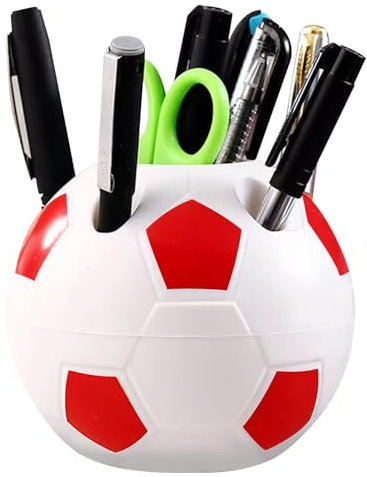 lomdung Stifteköcher, Stiftehalter im Fußball-Stil für Schüler mit 6 Löchern, Tisch Organizeraus Kunststoff, Stifte Organizer für Büro Zuhause Schule, Perfektes Einschulung Geschenk und Geburtstag