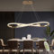 AHRHSM LED Pendelleuchte Esstisch, Moderne Dimmbar Esstischlampe 57W, Höhenverstellbar, Hängeleuchte mit Fernbedienung, Esszimmerlampe für Esszimmer, Küchen (Gold)