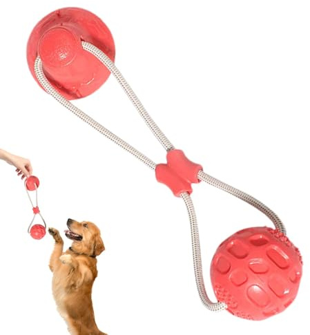 Jouet à ventouse pour chien | Jouet à mordre molaire – Jouet interactif pour chien, balle réutilisable avec corde, jouet de dentition pour petits et grands chiens