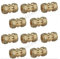 Pack of 10, 15mm Brass Compression Couplers, WRAS Approved Couplings