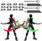 Titan 13 2 Pcs 3D Printed Roblox Toys, Multi-Jointed Movable Action Figure, Legends Desktop Decoration (Green, Red)