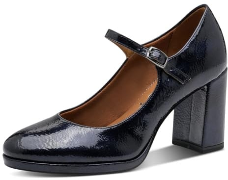 Tamaris Damen 1-22462-45 Pumps mit Blockabsatz, Navy, 40 EU