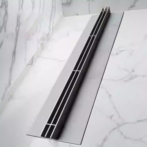 Koncey Griglia Scolo Acqua Piovana, Griglia di Scarico per Esterno, Pozzetto di Raccolta per Drenaggio con Griglias in Acciaio Inox per Piazza Terrazza Giardino(W 20 x H 5 x L 100 CM)