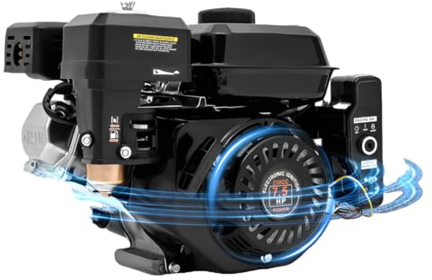 Motore a benzina 7,5 CV 4 tempi, 210cc, motore fisso, motore per kart, motore di trasmissione con albero da 20 mm Ø, 3 kW, 3600 giri/min, raffreddamento ad aria, avviamento manuale o elettrico, per