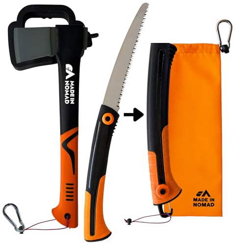 Kit d'outils pour Le Jardinage : Hache et scie d'élagage | Outils durables et solides, la hache est incassable.