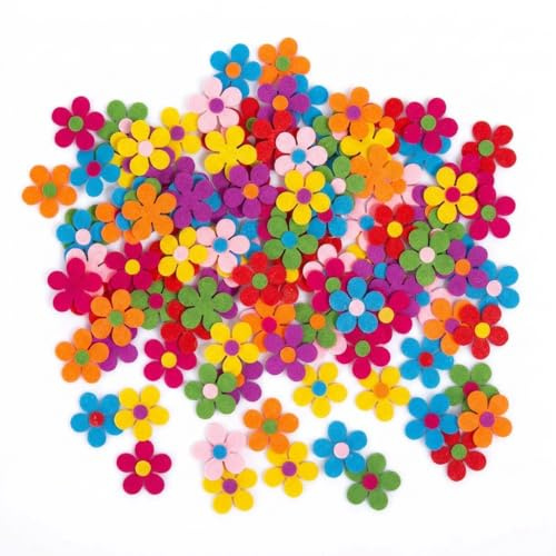 100 Filzblumen 3cm Bunte Fünfblättrige Stoffblumen Basteln Streudeko | Filz Blüten Handwerk, Erwachsene Nähen, Frühling Grußkarten, Filz Blüten Handwerk Projekte
