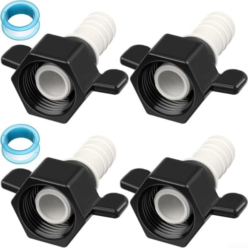 Nylon Swivel Straight Adapter 1/2 Inch for Caravan Water Pump Fittings Leak for Proof Hose Coupling Kit with Seal Tape for Boat(1/2-1/4)