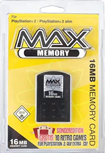 PS2 MAX MEMORY 16MB Yellow-Pack (+10 Classic Retro Games for PS2)