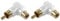 Ex-Pro® RCA Phono Right Angle Angled Adaptor Male Female 24K Gold - White [TWIN PACK]